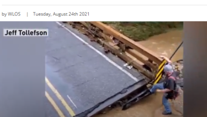 screenshot of the flooding in haywood county