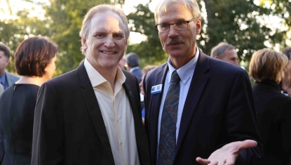 Author, Robert Beatty with David Bailey, United Way president